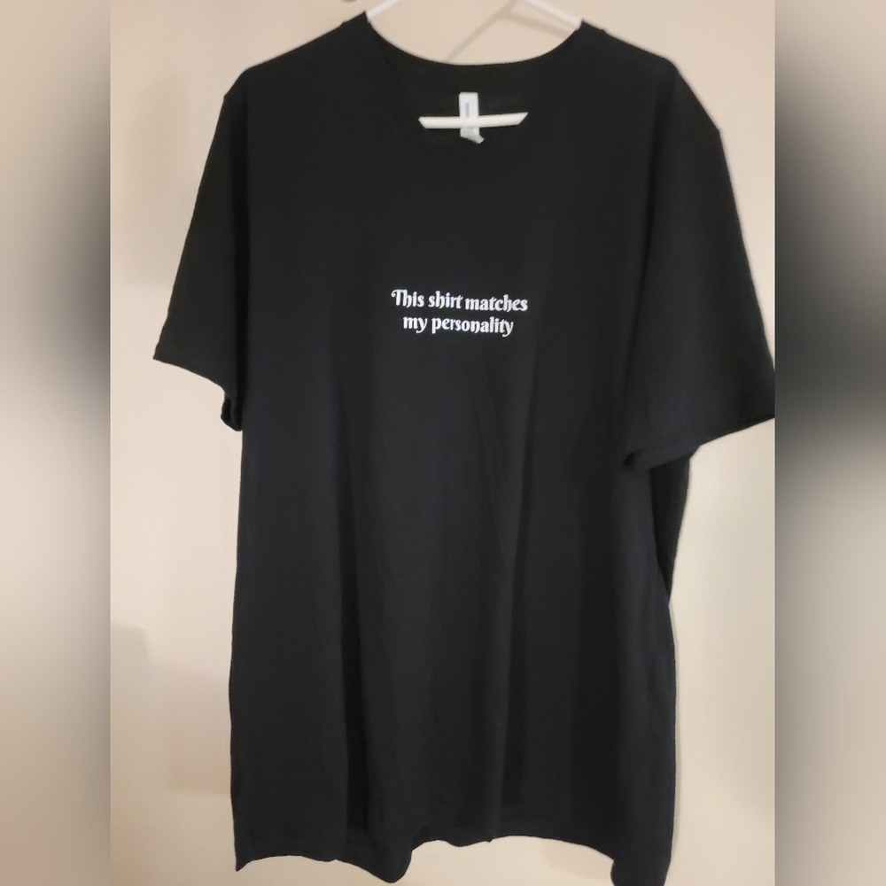🍁 Custom Black V-Neck Statement Men's Shirt PTP 23, Design By Me 😊